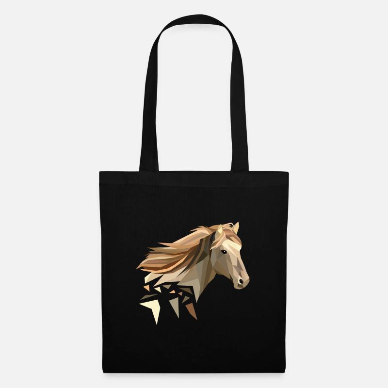 Pferd geometrisch low poly - Stoffbeutel - Schwarz