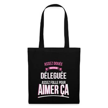 Déleguée douée folle cadeau femme - Sac en tissu - noir - Devant
