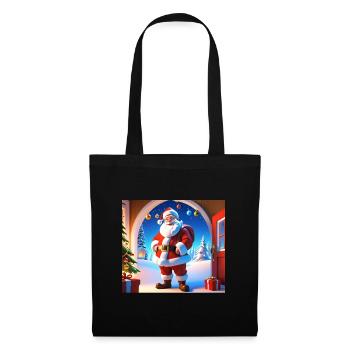 Cartoon Merry Christmas Saint Nicholas Gift - Tote Bag - black - Front