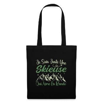 Skieuse aventurier passionnée de Randonnée cadeau - Sac en tissu - noir - Devant