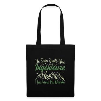 Ingénieure aventurier passionnée de Randonnée - Sac en tissu - noir - Devant