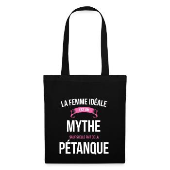 Pétanque idéale mythe cadeau noël - Sac en tissu - noir - Devant