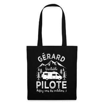 Gérard véritable pilote camping car Humour - Sac en tissu - noir - Devant