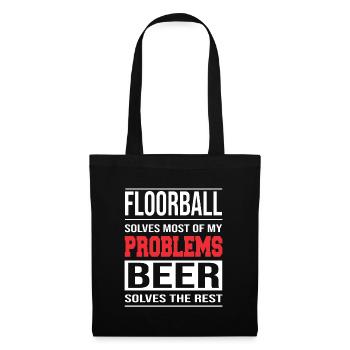 Floorball solves Most of my Problems - Stoffbeutel - Schwarz - Vorne