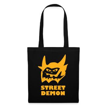 Street Demon, Skater Design with the Demon - Tote Bag - black - Front