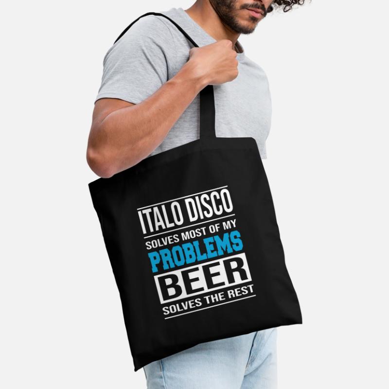 Italo Disco solves problems, beer solves the rest Tote Bag