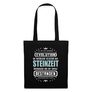 Die Steinzeit überragend und mit Erfolg bestanden - Stoffbeutel - Schwarz - Vorne