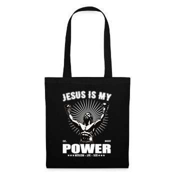 Jésus est mon pouvoir - Boxing Design - Sac en tissu - noir - Devant