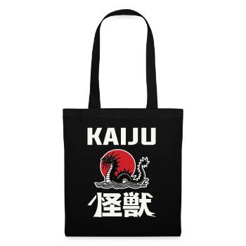 Kaiju Design mit Kanji und Seeungeheuer – Für Mons - Stoffbeutel - Schwarz - Vorne