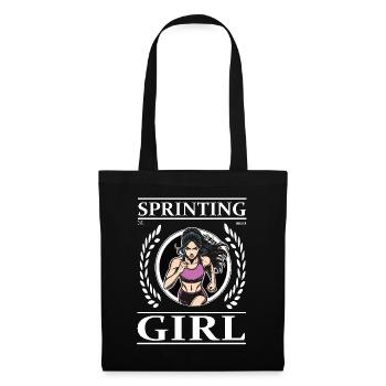 Sprinter Girl – La vitesse est sa force - Sac en tissu - noir - Devant