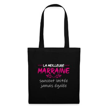 La meilleure marraine | cadeau pour marraine - Sac en tissu - noir - Devant