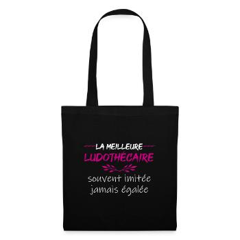 Cadeau pour Ludothécaire | la meilleure - Sac en tissu - noir - Devant