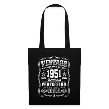 Vintage 1951 Cadeau Anniversaire 68 Ans - Sac en tissu - noir - Devant
