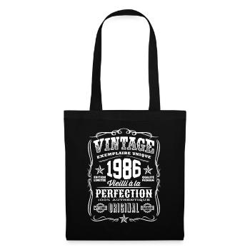 Vintage 1986 Cadeau Anniversaire 33 Ans - Sac en tissu - noir - Devant