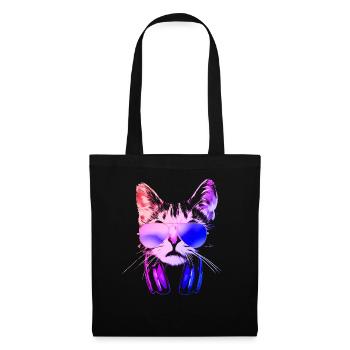Cool Neon DJ Cat - Tote Bag - black - Front
