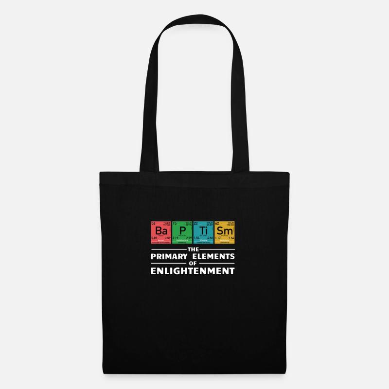 Nerd Geek funny christian elements Baptism - Stoffbeutel - Schwarz