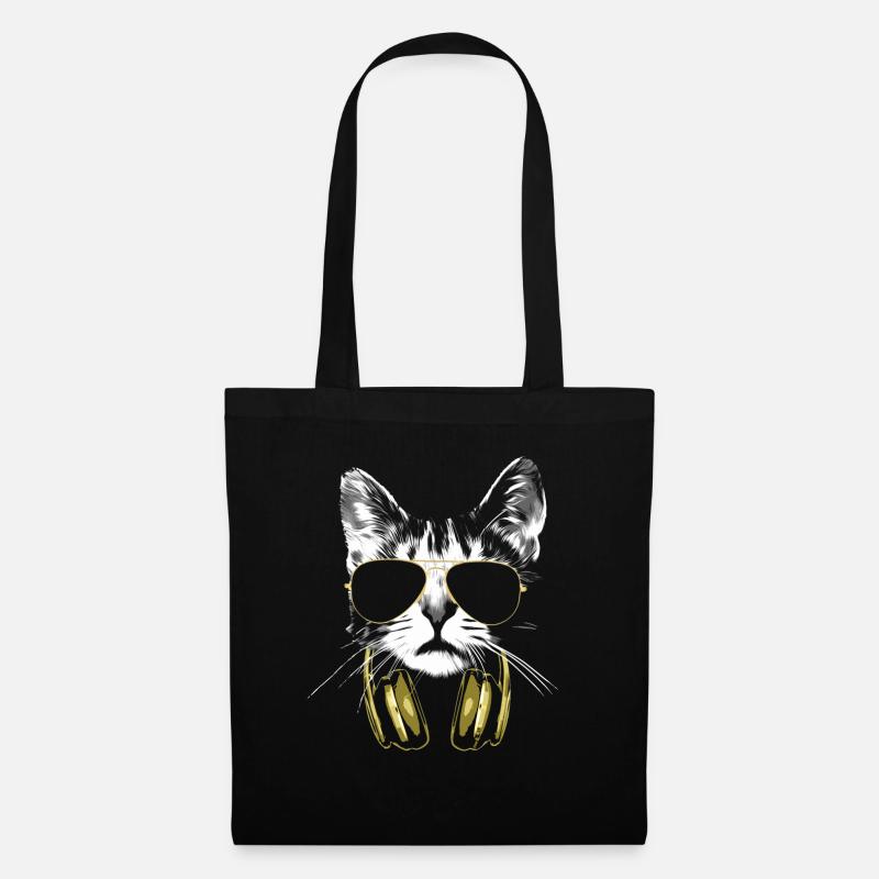 Dj Cat Bling Bling - Stoffbeutel - Schwarz