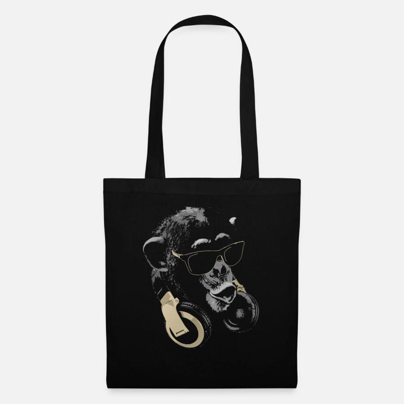 Affe DJ Bling - Stoffbeutel - Schwarz