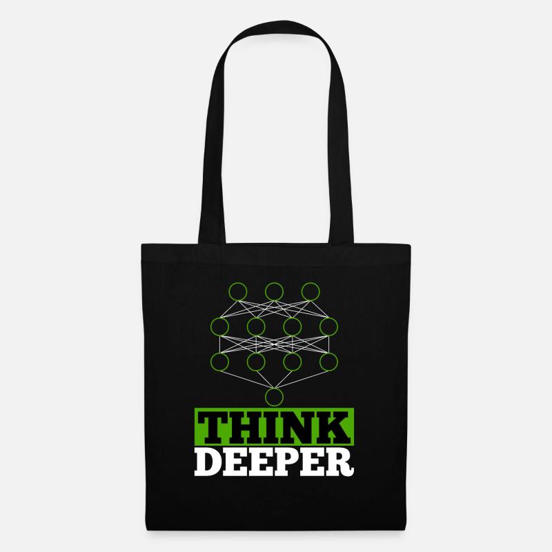 Künstliche Intelligenz think deeper Geschenk - Stoffbeutel - Schwarz