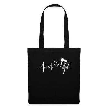 Conception de battements de coeur pour le coiffeur - Sac en tissu - noir - Devant