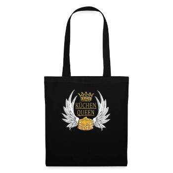 Küchenqueen Backen Design mit Kuchen - Stoffbeutel - Schwarz - Vorne