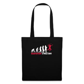 Badminton Evolution Design als Geschenk - Stoffbeutel - Schwarz - Vorne