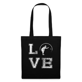 Pétanque de boule Boccia Boule Player Idée cadeau - Sac en tissu - noir - Devant