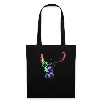 Deer DJ. Neon Cool and Funny Music Animal With - Tote Bag - black - Front