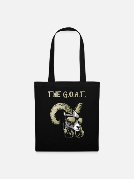 De Geit Cool Cool en Grappig MuziekDier met - Stoffen tas - zwart