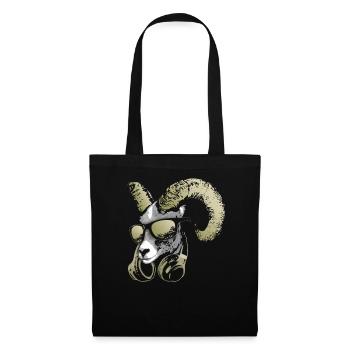 DJ Goat Bling Bling Music Animal con auriculares - Sac en tissu - noir - Devant