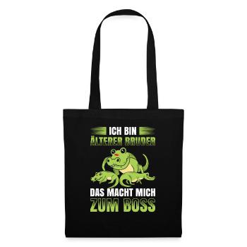 Ich Bin Älterer Bruder Das Macht Mich Zum Boss - Stoffbeutel - Schwarz - Vorne