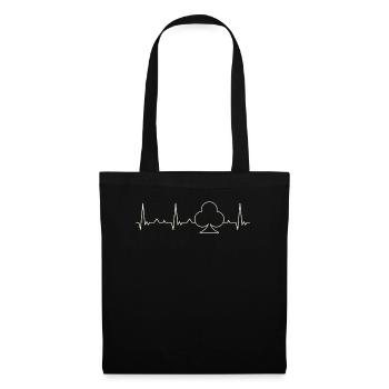 Clubs Poker Card Symbol. Heart. Love. EKG. Pulse. - Tote Bag - black - Front