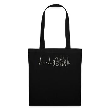 Un par de amigos bebiendo café. Corazón. Amor. - Sac en tissu - noir - Devant