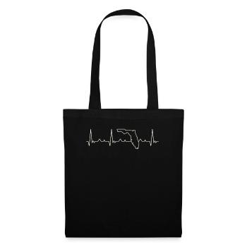 Florida State USA. Heart. Love. EKG. Pulse. Beat. - Tote Bag - black - Front