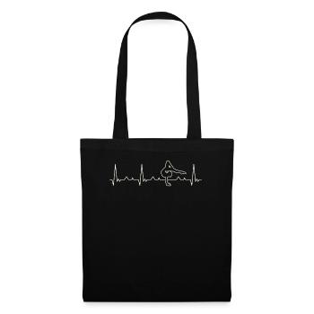 Mujer gimnasta. Corazón. Amor. Ekg. Legumbres. - Sac en tissu - noir - Devant