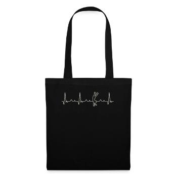 Hand Stand Girl. Heart. Love. EKG. Pulse. Beat. - Tote Bag - black - Front