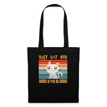 Cat Mama Design pour les amoureux des chats - Sac en tissu - noir - Devant