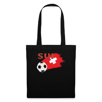 Fahne Schweiz - Stoffbeutel - Schwarz - Vorne