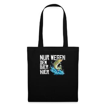 Angler Geschenkidee Hobby Angeln - Stoffbeutel - Schwarz - Vorne