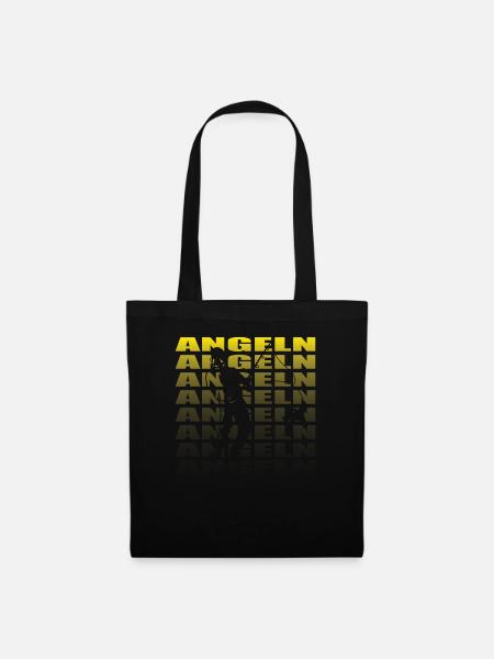 Angler Geschenkidee Hobby Angeln - Stoffbeutel - Schwarz