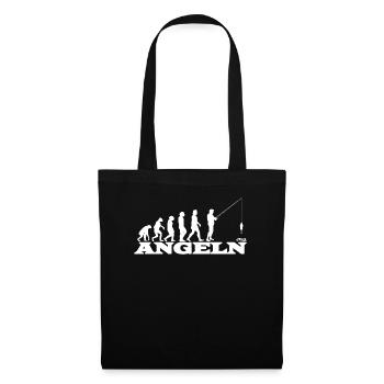 Angler Geschenkidee Hobby Angeln - Stoffbeutel - Schwarz - Vorne