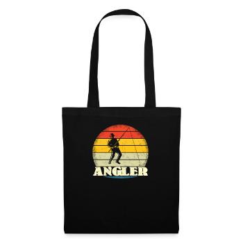 Angler Geschenkidee Hobby Angeln - Stoffbeutel - Schwarz - Vorne