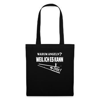Angler Geschenkidee Hobby Angeln - Stoffbeutel - Schwarz - Vorne