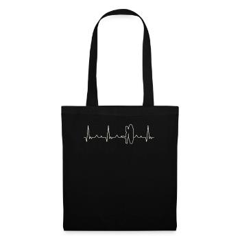 Surfing Board Girl Pose. Corazón. Amor. Ekg. - Sac en tissu - noir - Devant