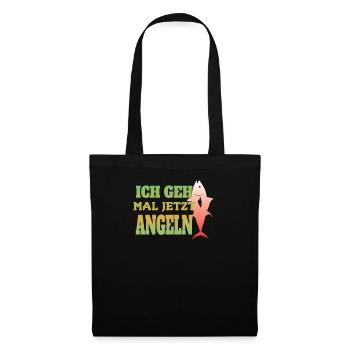 Angler Geschenkidee Hobby Angeln - Stoffbeutel - Schwarz - Vorne