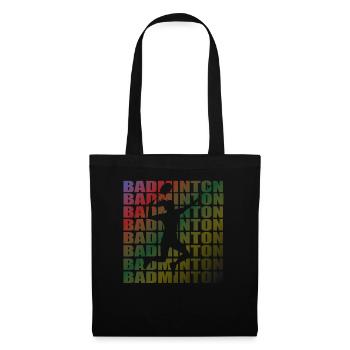 Badminton Spieler Geschenkidee Design - Stoffbeutel - Schwarz - Vorne