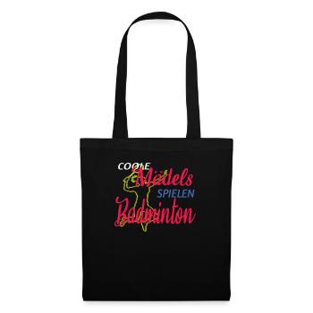 Badminton Geschenkidee Sport Design - Stoffbeutel - Schwarz - Vorne