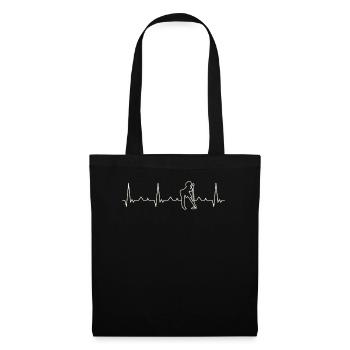 Singer Rock Girl. Heart. Love. EKG. Pulse. Beat. - Tote Bag - black - Front