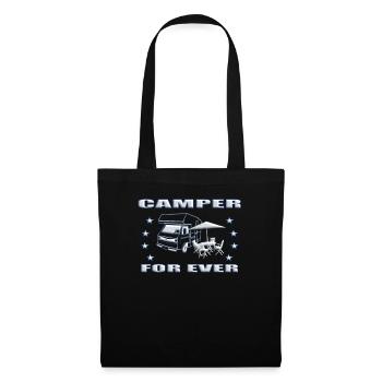 Camper Geschenkidee Camping - Stoffbeutel - Schwarz - Vorne