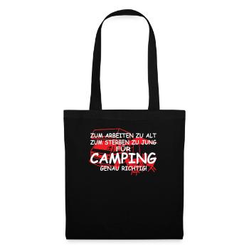 Camper Geschenkidee Camping - Stoffbeutel - Schwarz - Vorne